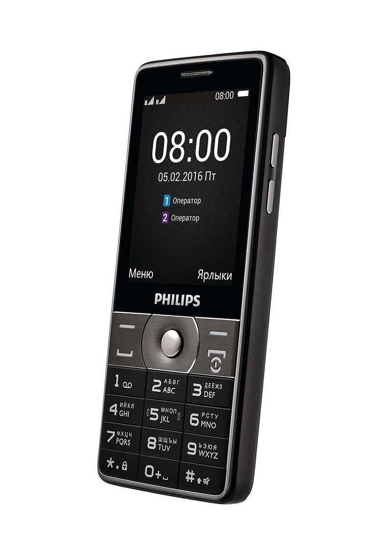 Мобильный телефон Philips Xenium E570, 0.128Гб, 2 SIM, цена. Цвет  темно-серый