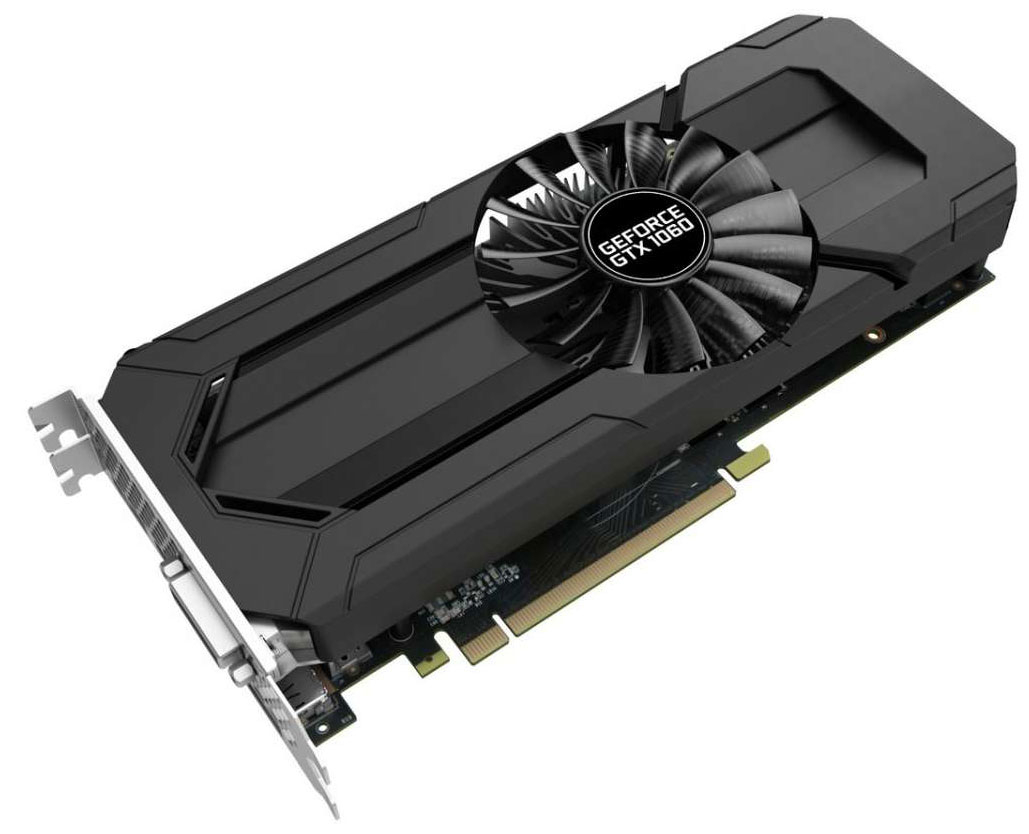 Видеокарта Palit GeForce GTX 1060 1506Mhz PCI-E 3.0 6144Mb 8000Mhz 192 bit  DVI HDMI HDCP, цена. Цвет