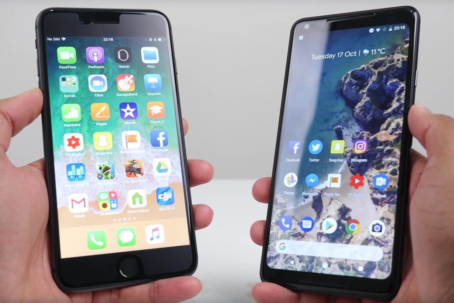 Google Pixel 2 XL VS iPhone 8 Plus