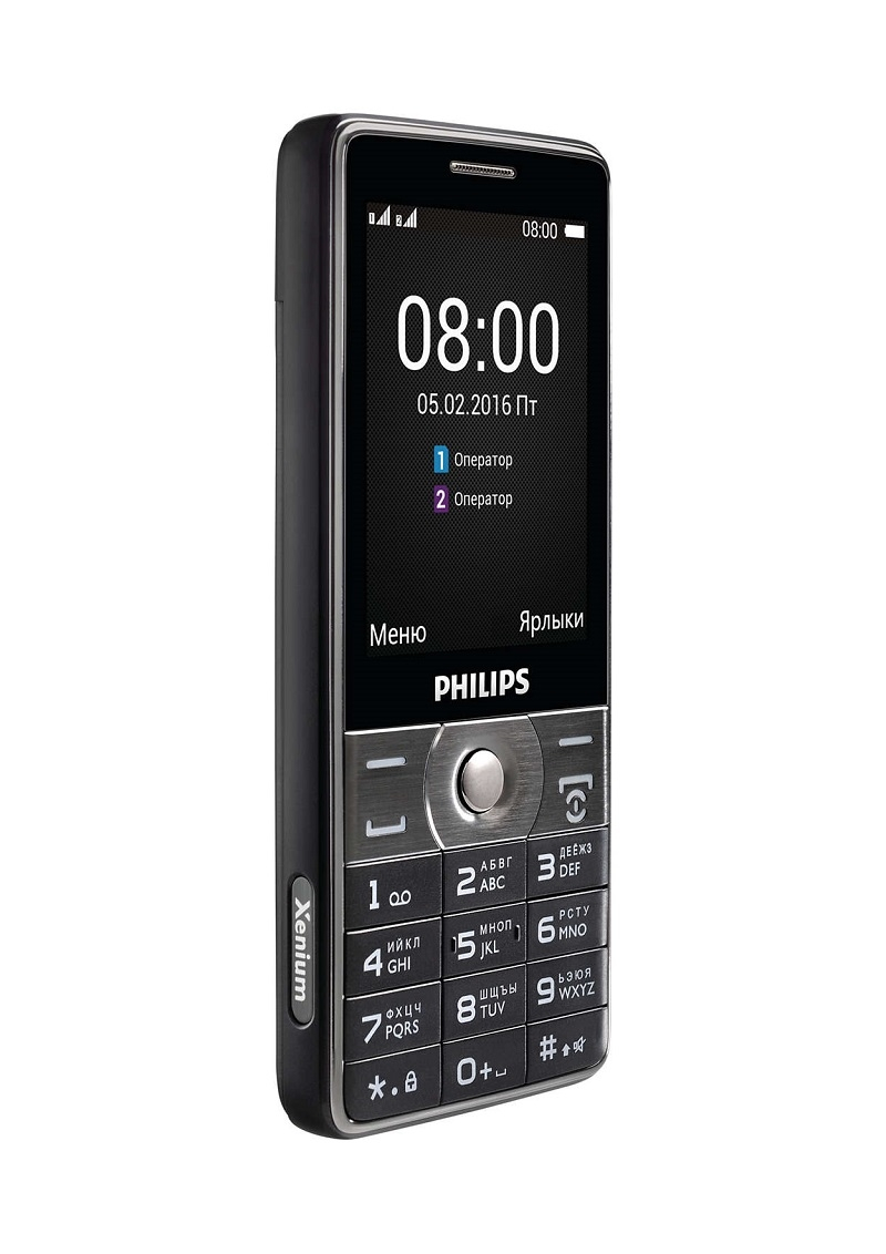 Мобильный телефон Philips Xenium E570, 0.128Гб, 2 SIM, цена. Цвет  темно-серый