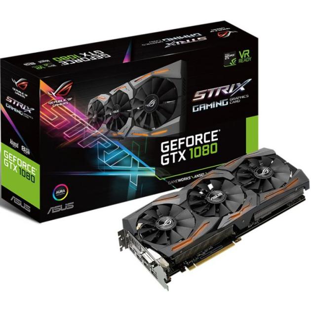 

Asus NVIDIA GeForce GTX 1080 STRIX GAMING 8192Мб, GDDR5,1695MHz, STRIX-GTX1080-A8G-GAMING