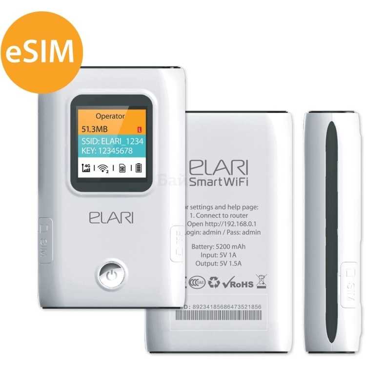 Портативный 4G роутер Elari SmartWifi Lite Белый