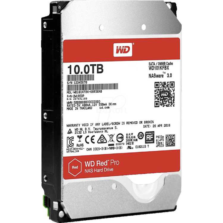 Western Digital Red Pro 10Tb 10000ГБ, 240 Мб/с, 3.5" HDD