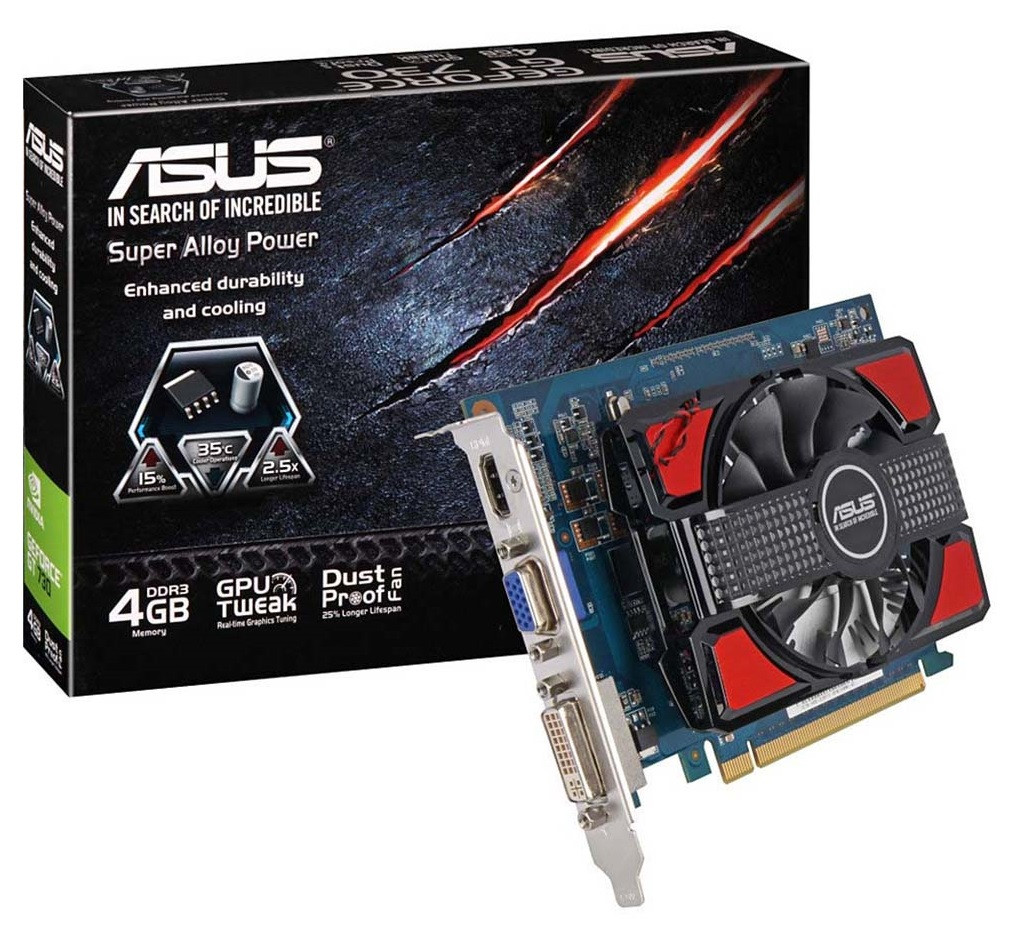 Видеокарта Asus GeForce GT 700 Series 4096Мб, PCI-E 16x 2.0, цена. Цвет