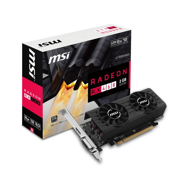 

MSI Radeon RX 460 2GT LP 2048Mb, 1200MHz, GDDR5, PCI-E x16