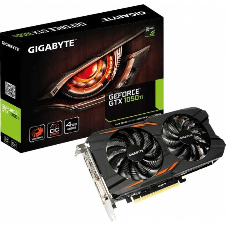 GIGABYTE GeForce GTX 1050 Ti 1328Mhz PCI-E 3.0 4096Mb 7008Mhz 128 bit DVI 3xHDMI HDCP Windforce OC