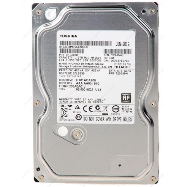 

Toshiba DT01ACA100 1Tb 7200 rpm 32Mb 1024Гб, 600, 3.5" HDD