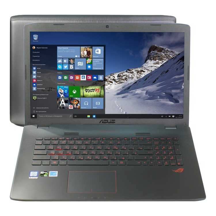 Asus ROG GL752VW 17.3", Intel Core i7, 2600МГц, 8Гб RAM, 2000Гб, Windows 10 Домашняя