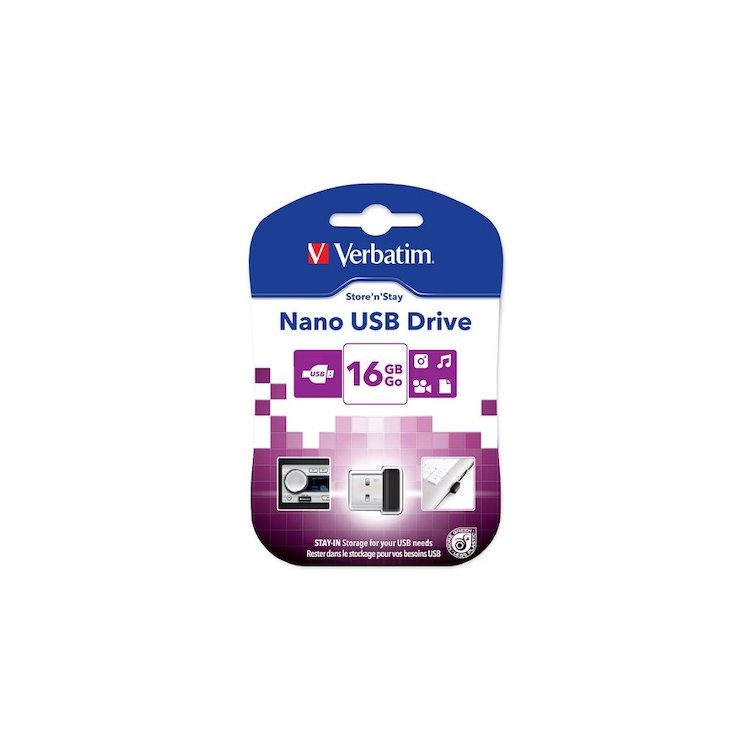 Verbatim Store n Stay NANO 16Гб, пластик, металл, USB 3.0