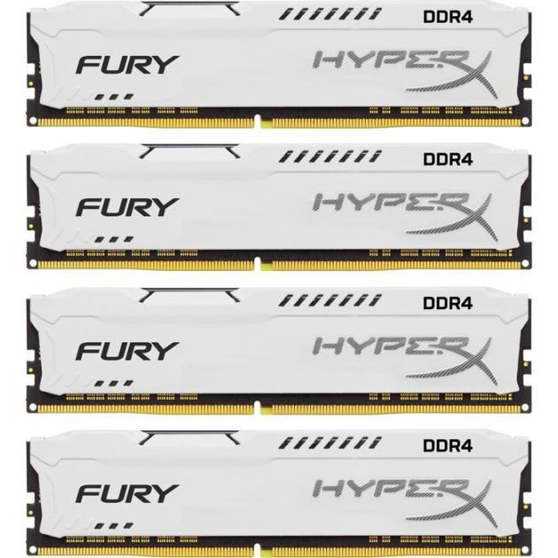 

Kingston HyperX Fury HX426C16FW2K4/32 DDR4, 32Гб, PC4-21300, 2666МГц, Белый