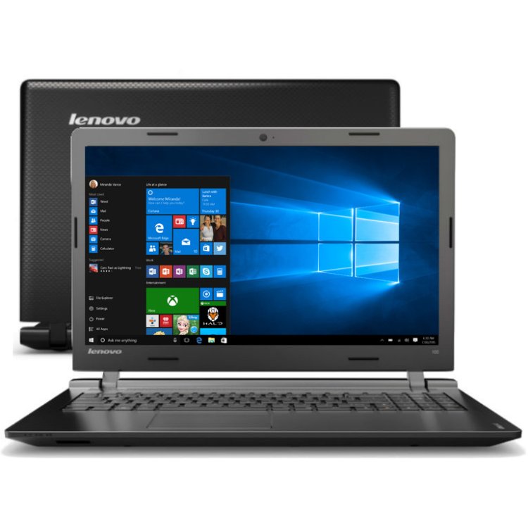 Lenovo IdeaPad 100 15.6", Intel Celeron, 2166МГц, 2Гб RAM, DVD нет, 500Гб, Wi-Fi, Windows 10, Bluetooth