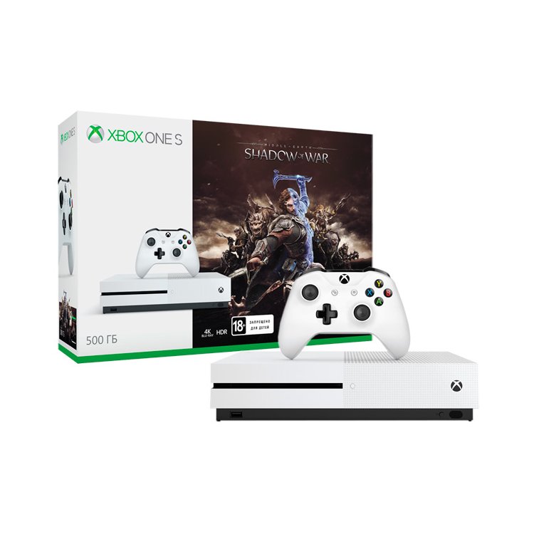 Xbox One S 500 Гб + Shadow of War