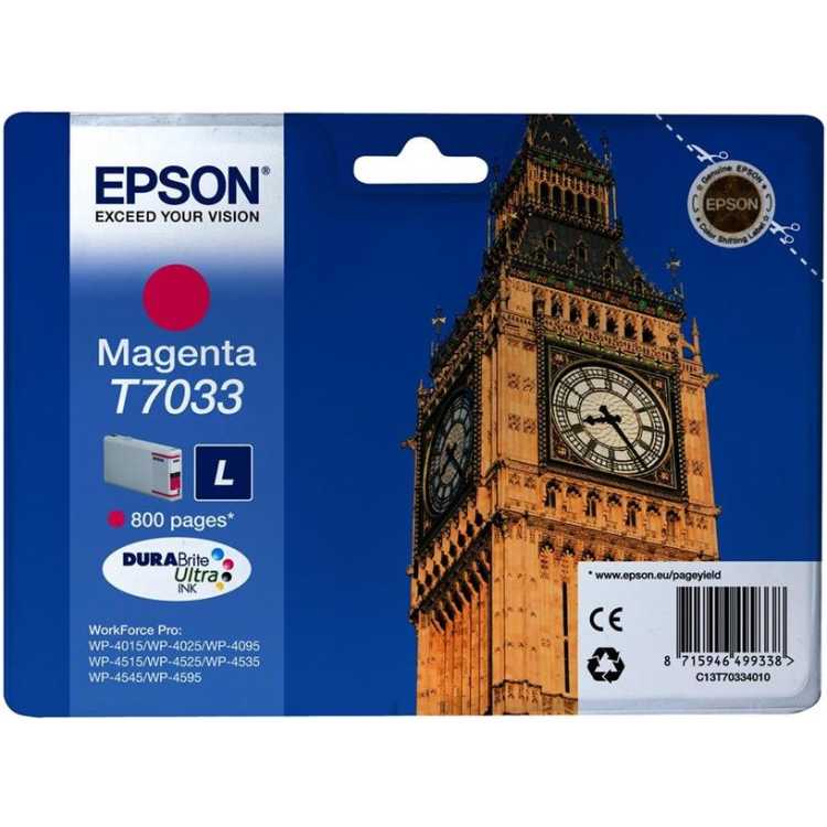 Epson C13T70334010, Картридж струйный, Стандартная, нет