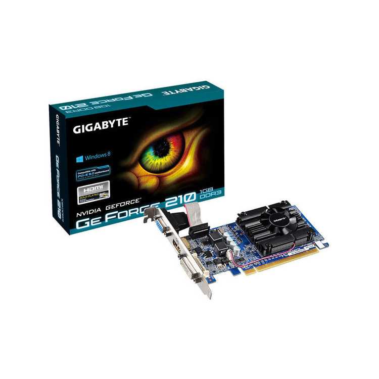 GigaByte GeForce 200 Series GeForce 210-1024Мб, GDDR3, 590MHz, GV-N210D3-1GL