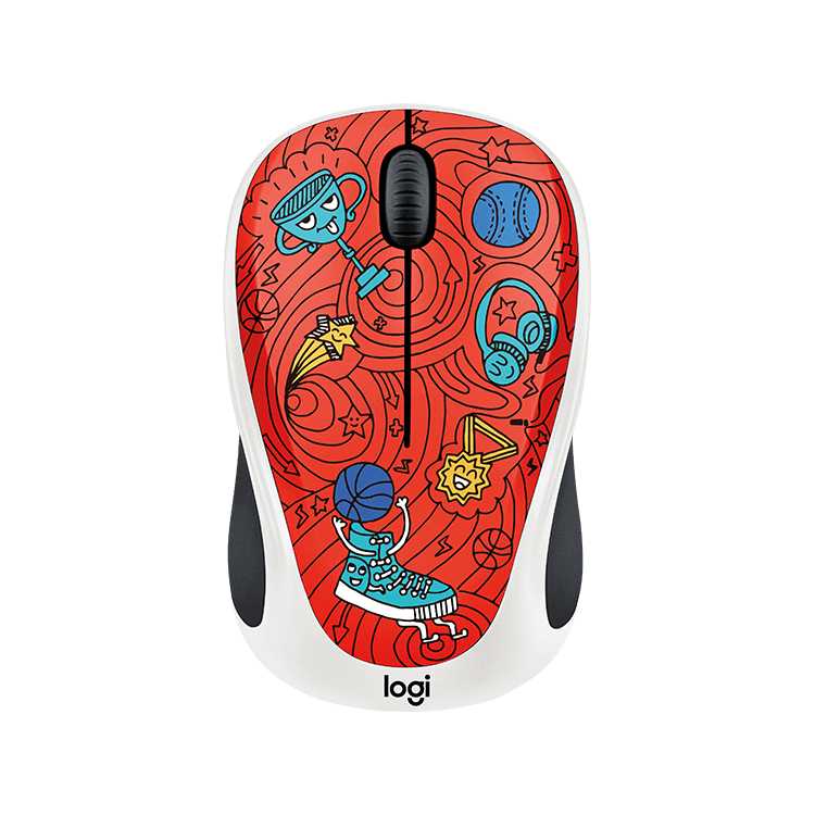 Logitech Wireless Mouse M238 Doodle Collection Champion Coral