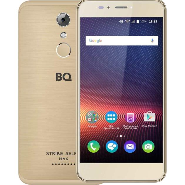 

BQ 5504 Strike Selfie Max Gold Brushed 16Гб, Золотой, Dual SIM, 4G LTE, 3G