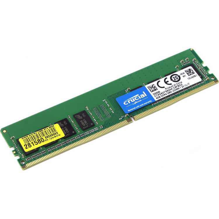 Crucial CT4G4DFS824A DDR4, 4Гб, PC4-19200, 2400, DIMM