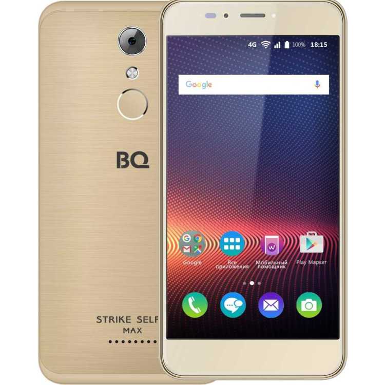 BQ 5504 Strike Selfie Max Gold Brushed 16Гб, Dual SIM, 4G LTE, 3G