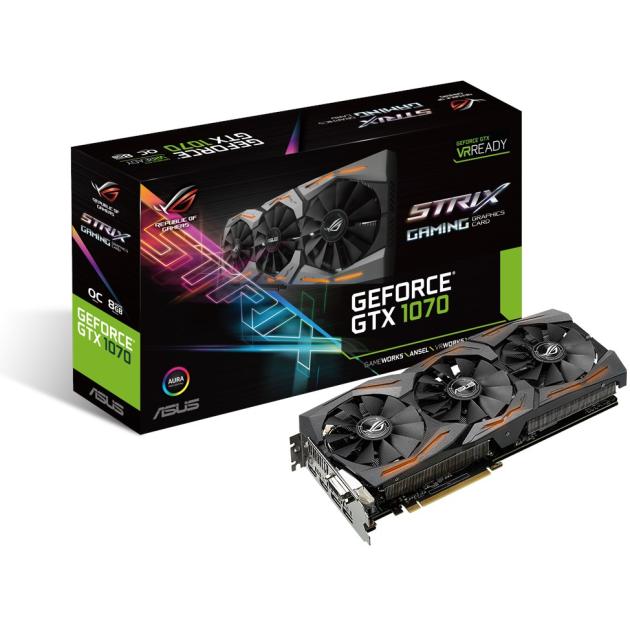 

ASUS GeForce GTX 1070 1657Mhz PCI-E 3.0 8192Mb 8008Mhz 256 bit DVI 2xHDMI HDCP