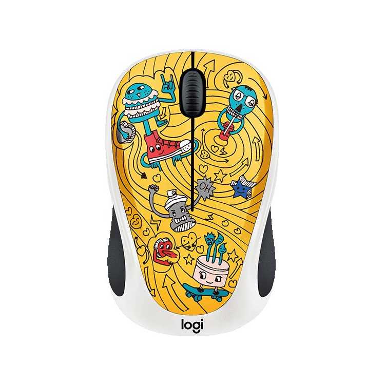 Logitech Wireless Mouse M238 Doodle Collection GoGo Gold