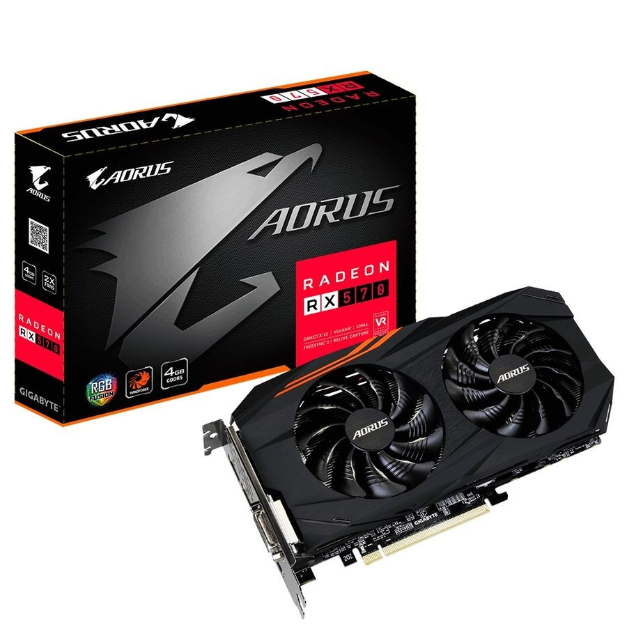 Видеокарта Gigabyte Aorus Radeon RX 570 4G, цена. Цвет