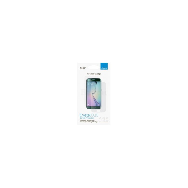 Защитная пленка Deppa для Samsung Galaxy S6 Edge SM-G925, прозрачная, 2шт. Защитная