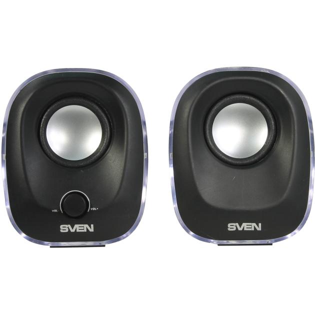 

Sven 330 Черный, 2.0, mini jack, Пластик Черный