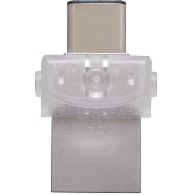 

Kingston DataTraveler DTDUO3C 128Гб, Серебристый, пластик, металл, USB 3.1