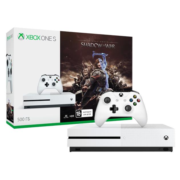 

Xbox One S 500 Гб + Shadow of War