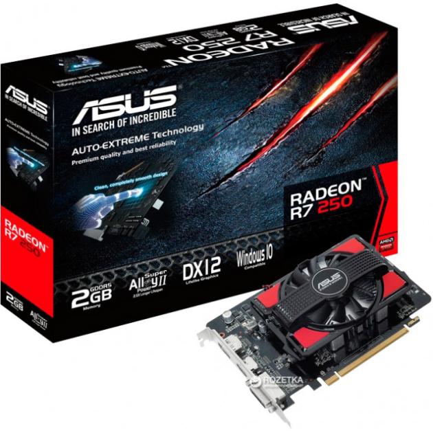 

Asus AMD Radeon R7 250 2048Мб, GDDR5, 725MHz /R7250-2GD5 /