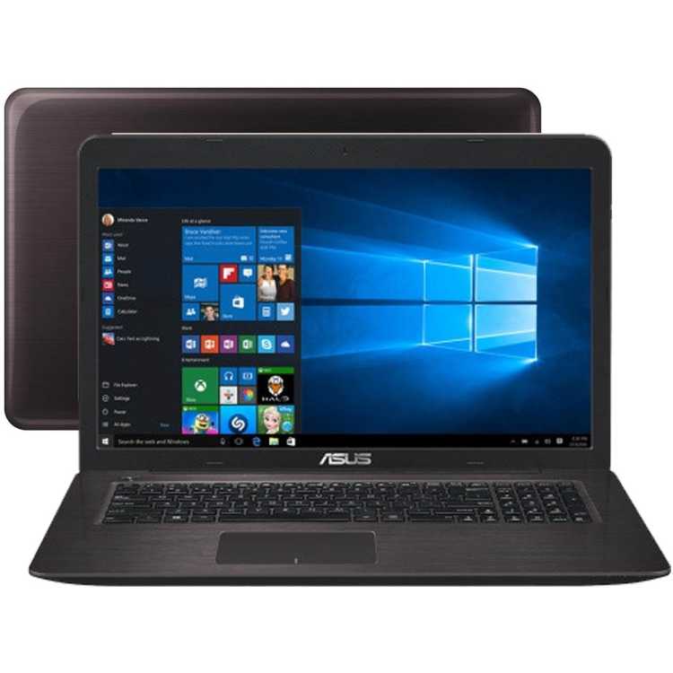 Asus X756UV-TY179T 17.3", Intel Core i5, 2300МГц, 8Гб RAM, DVD-RW, 1Тб, Wi-Fi, Windows 10, Bluetooth