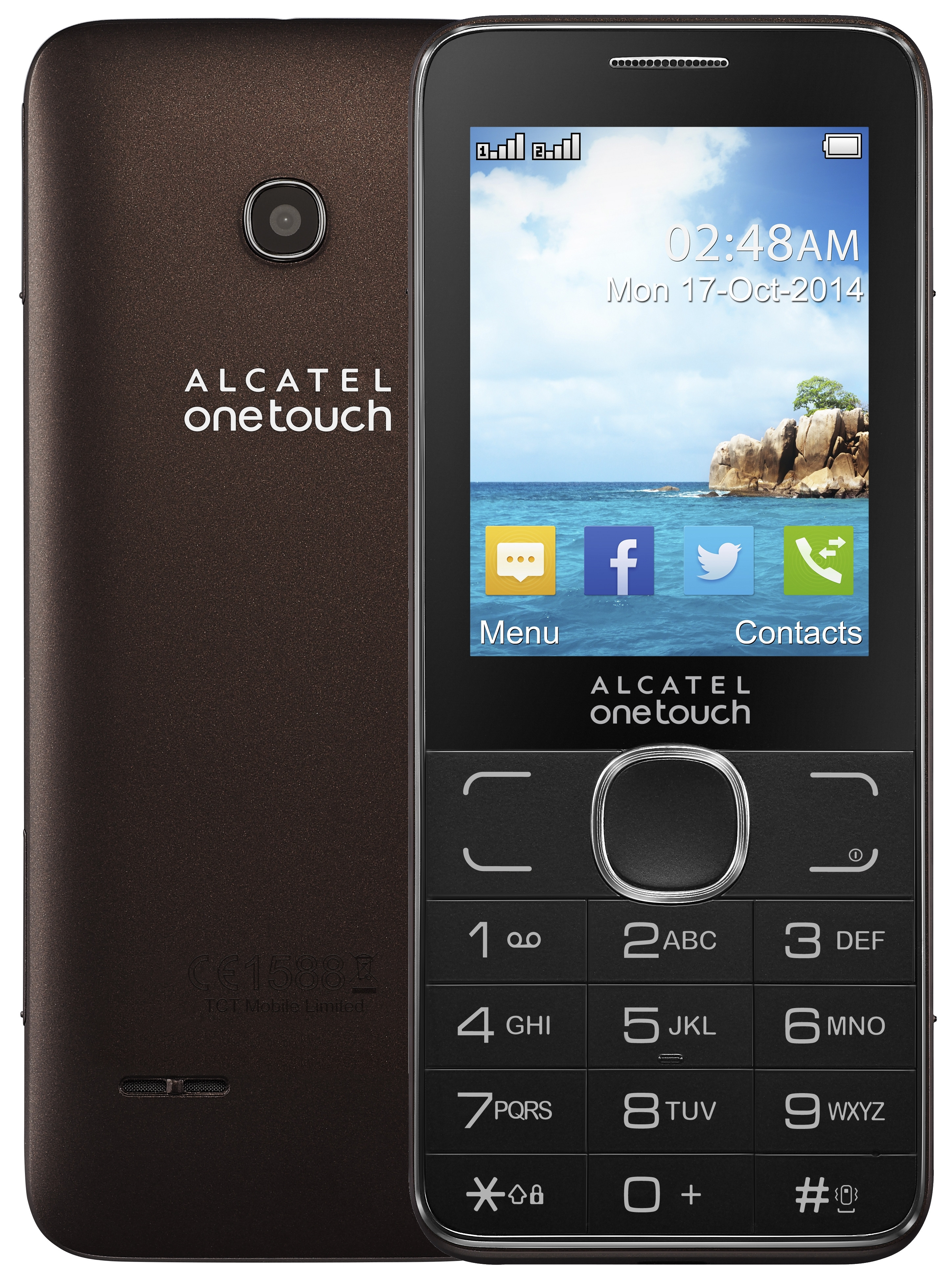 Мобильный телефон Alcatel One Touch 2007D, цена. Цвет коричневый