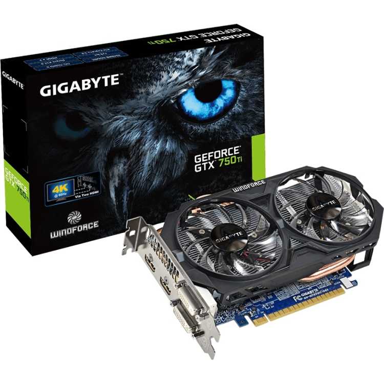 Gigabyte GeForce GTX 750 Ti 2048Мб, GDDR5, 1033MHz, GV-N75TOC-2GI