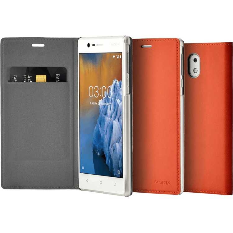 Чехол-книжка Nokia 3 Flip Cover Оранжевый