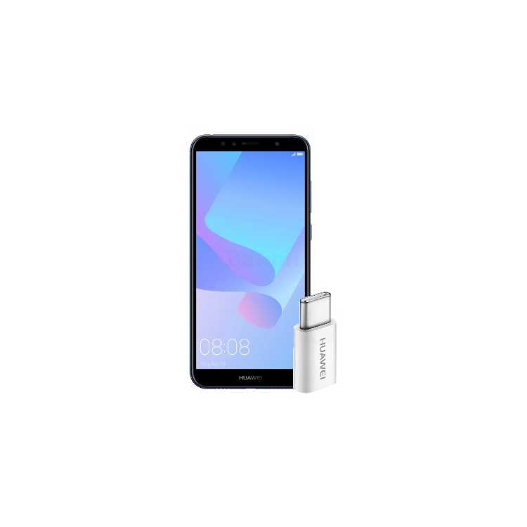 Смартфон+подарок: Huawei Y6 Prime 2018, AP52 Переходник microUSB-Type-C