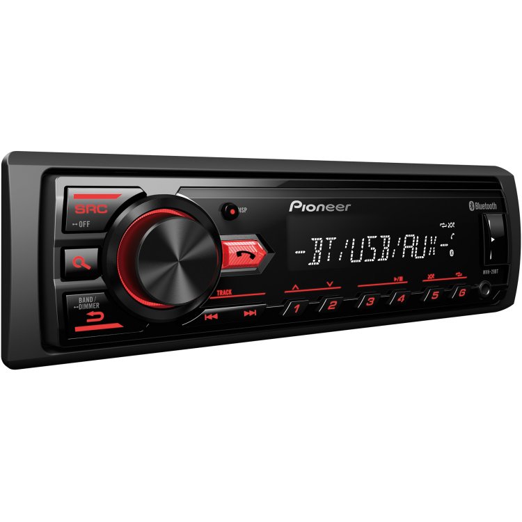 Pioneer MVH-29BT 1 DIN, красная подсветка