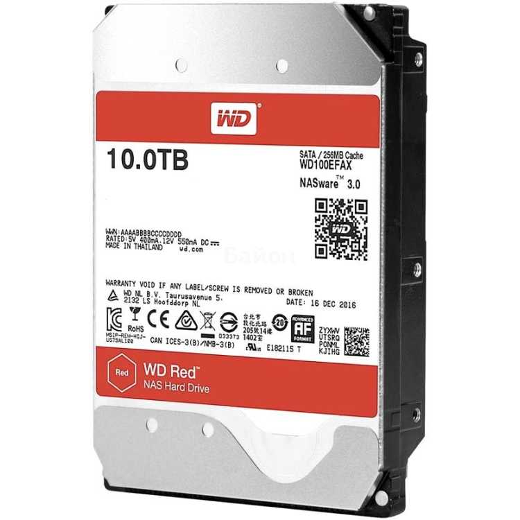 Western Digital Red 10Tb 10000ГБ, 600 Мб/с, 3.5" HDD