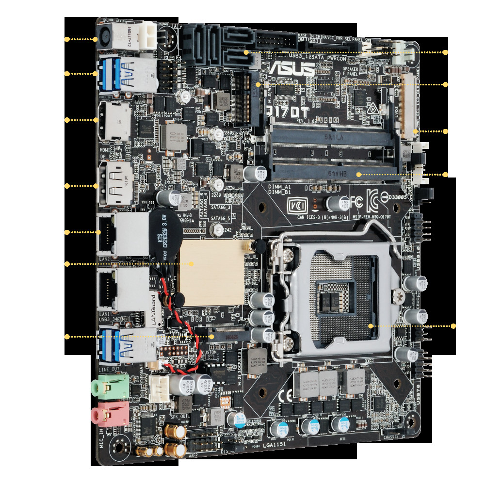 Asus Q170t Socket 1151 Mini Itx Motherboard FOR ASUS Q170T